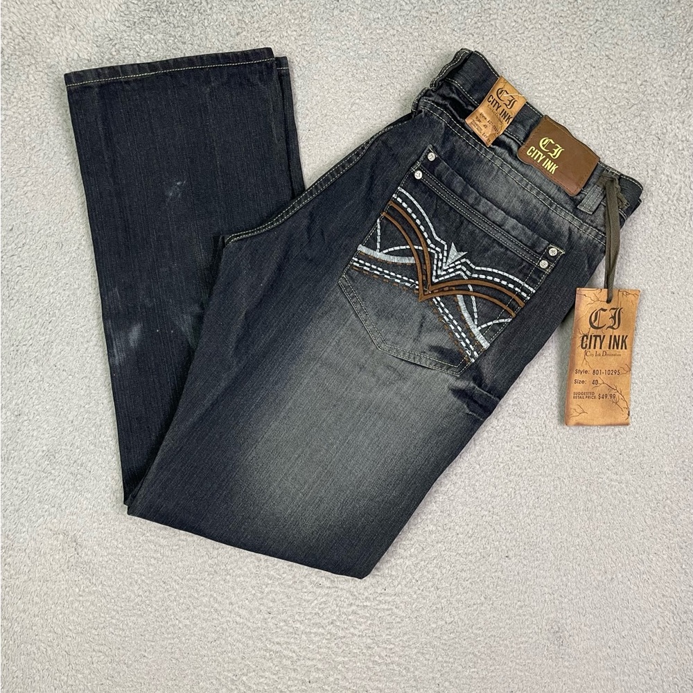Vintage y2k embroidered jeans‎